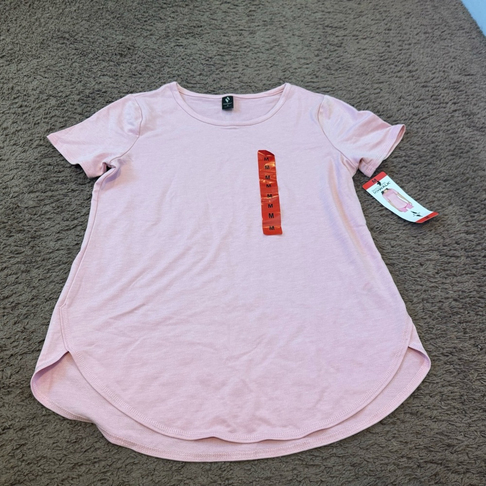 Skechers GoWalk Shirt Tunic Top Curved Hem Pink M $35 NEW - Picture 2 of 8